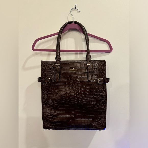 Kate Spade crocodile embossed tote - Picture 1 of 4